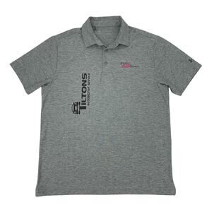 Under Armour Shirt Mens L Large Gray Playoff Breast Cancer Awareness Golf Polo
